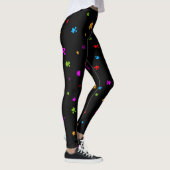 Leggings Autisme Puzzle pièces sur NOIR (Droite)