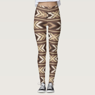 Leggings Autochtone de la tribu Brown Aztec