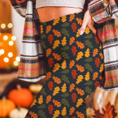 Leggings Automne Chêne Feuilles Automne Marine