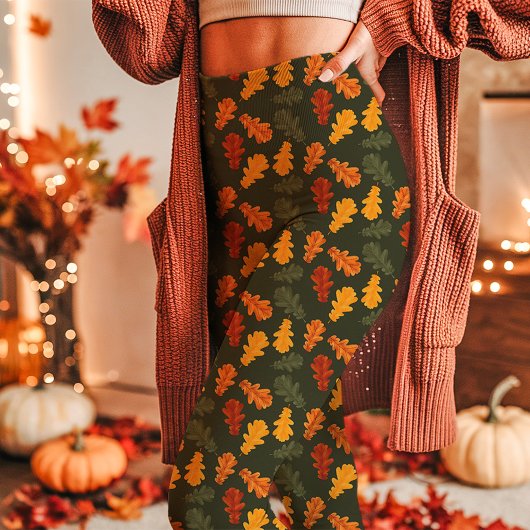 Leggings Automne Chêne Feuilles automne vert