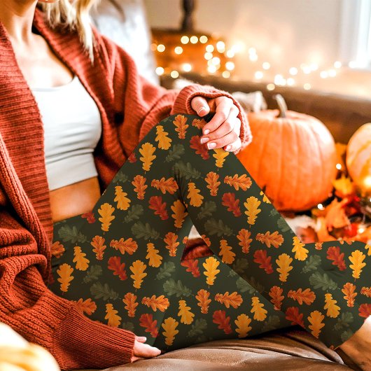 Leggings Automne Chêne Feuilles automne vert