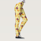 Leggings Automne Feuilles d'automne Mauve jaune Bourgogne e (Droite)