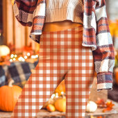 Leggings Automne Orange En vichy À damiers Plaid