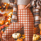 Leggings Automne Orange En vichy À damiers Plaid