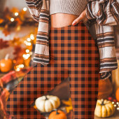 Leggings Automne Orange et Noir En vichy Plaid