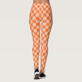Leggings Automne Rétro Automne Orange Tartan Plaid (Dos)