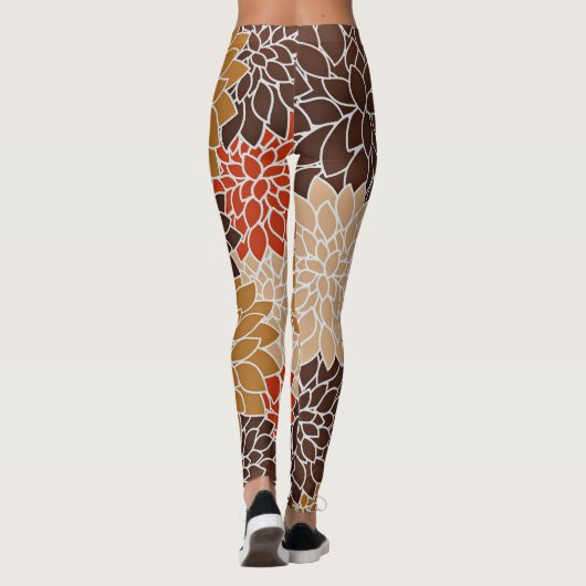 Leggings Autumn floral pattern (Dos)