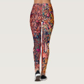 Leggings AUTUMN FOREST ANIMALS Haricots, faisan, Floral rou (Dos)