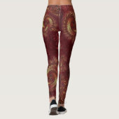 Leggings Autumn Gold Leafls Frottent un paysage factice (Dos)
