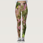 Leggings Autumn Hydrangea Bloom avec Golden Hosta Feuilles (Devant)