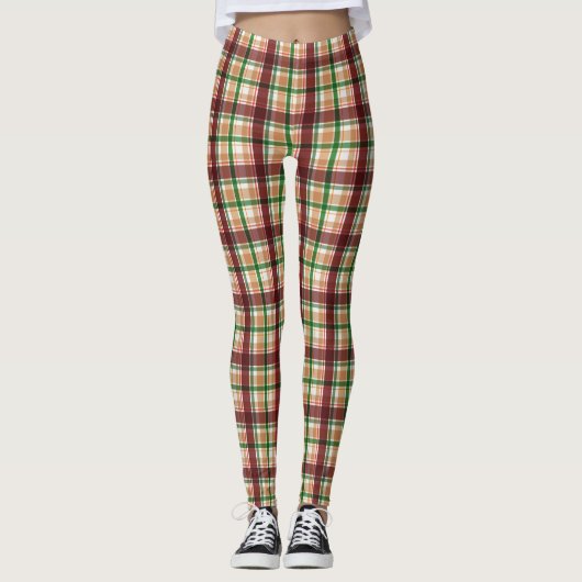 Leggings Autumn Plaid Pattern  (Devant)