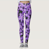 Leggings aux fleurs de violet (Devant)