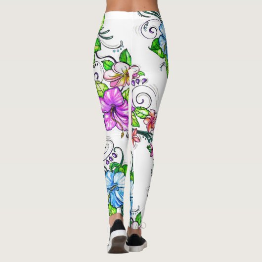Leggings aux fleurs d'Hibiscus (Dos)