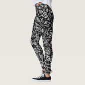 leggings aux fleurs noires et blanches (Gauche)