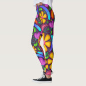 leggings aux fleurs printanières colorées (Gauche)