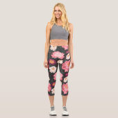 Leggings aux fleurs roses et rouges (Recto)
