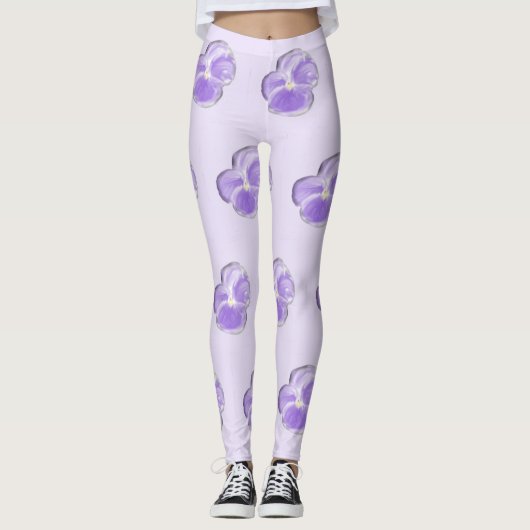 Leggings aux fleurs violettes (Devant)