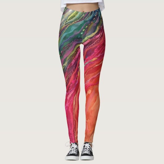 Leggings aux vagues colorées (Devant)