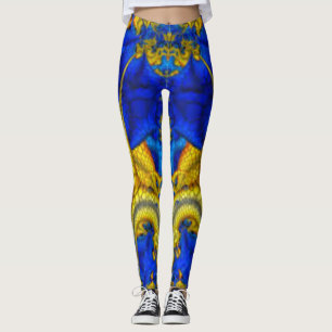 Leggings Avatar Bleu Saphir Serpentin