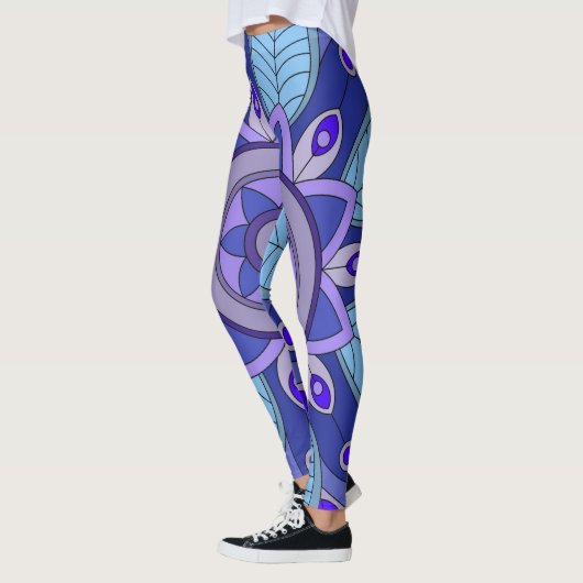 Leggings avec art bleu (Gauche)