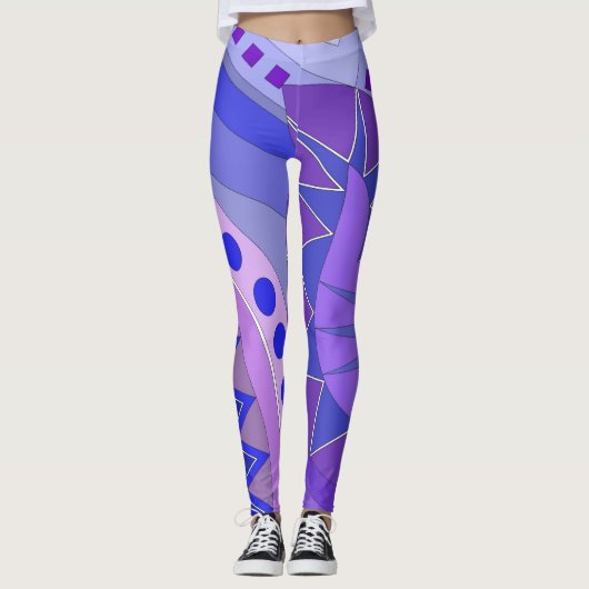 Leggings avec art décontracté bleu (Devant)