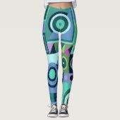 Leggings avec art décontracté bleu (Devant)