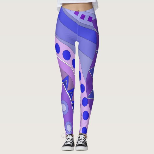 Leggings avec art décontracté bleu (Devant)
