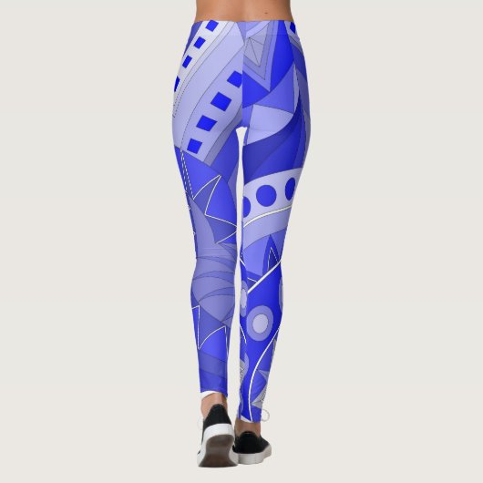 Leggings avec art décontracté bleu (Dos)