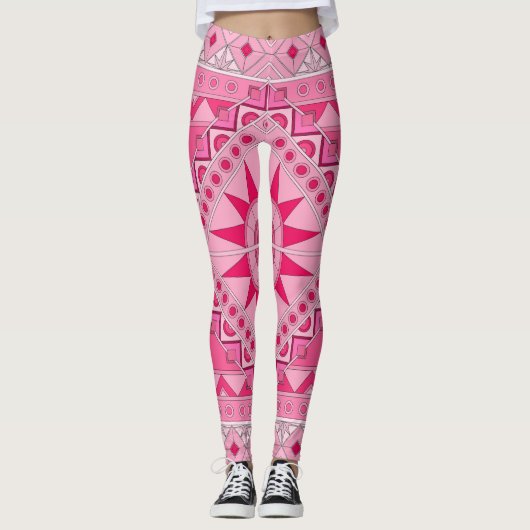 Leggings avec art décontracté rose (Devant)