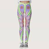 Leggings avec art vert et rose (Devant)