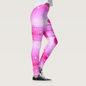 Leggings avec coeur rose en spandex/polyester. (Droite)