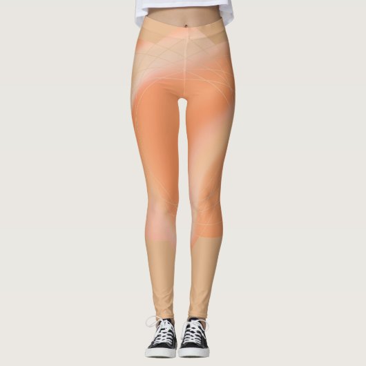 Leggings avec conception abstraite couleur pêche (Devant)