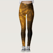 Leggings avec des motifs abstraits dorés et bruns (Devant)