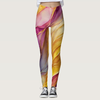 Leggings avec des vagues de couleur vibrantes
