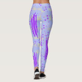 Leggings avec design bleu et violet Abstrait (Dos)
