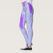 Leggings avec design bleu et violet Abstrait (Gauche)