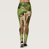 leggings avec deux petits d'ours grizzli plus mama (Dos)