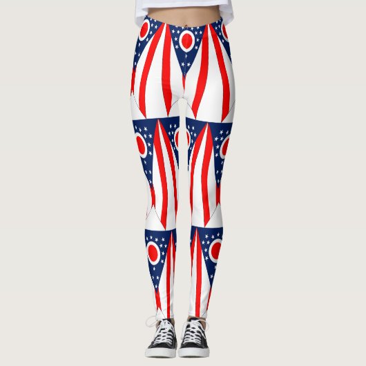 Leggings avec drapeau de l'Etat de l'Ohio, USA (Devant)