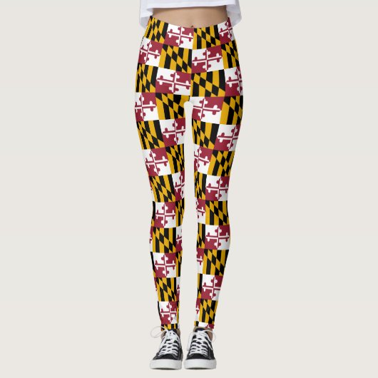 Leggings avec drapeau de Maryland State, USA (Devant)