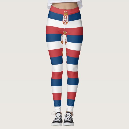 Leggings avec drapeau de Serbie (Devant)