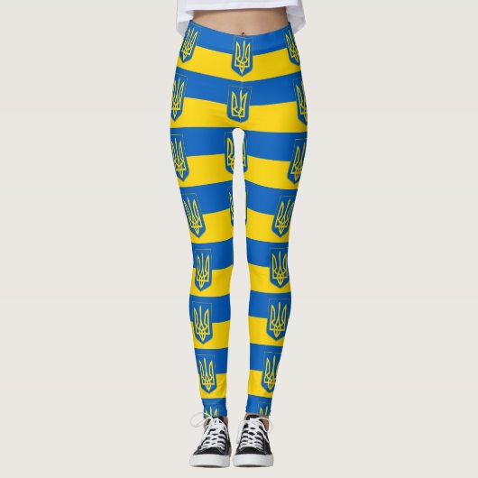 Leggings avec drapeau d'Ukraine (Devant)