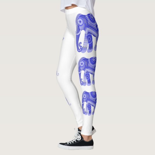 Leggings avec éléphant bleu (Gauche)
