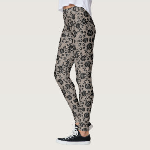 Leggings avec fausse dentelle noire