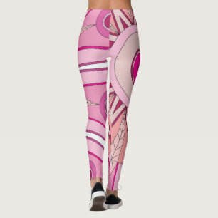 Leggings avec l'art chaud rouge