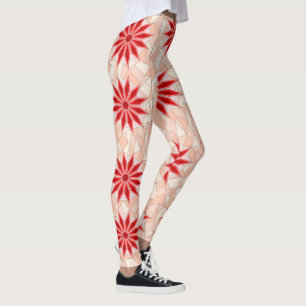 Leggings avec l'art chaud rouge