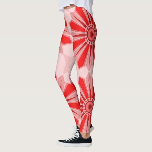 Leggings avec l'art chaud rouge (Gauche)