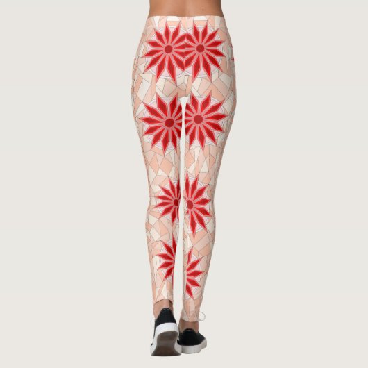 Leggings avec l'art chaud rouge (Dos)