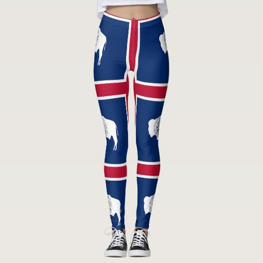 Leggings avec le drapeau de l'Etat du Wyoming, USA (Devant)
