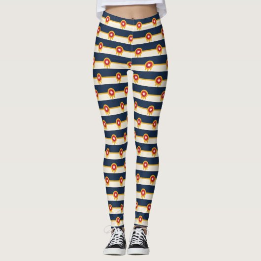 Leggings avec le drapeau de Tulsa, Oklahoma (Devant)