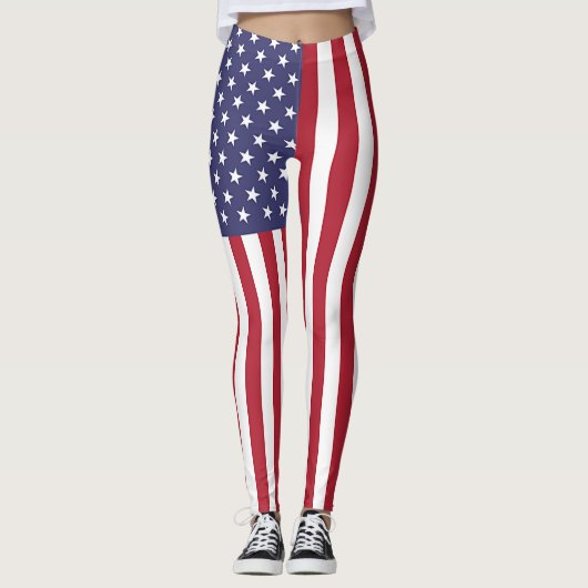 Leggings avec le drapeau des États-Unis d'Amérique (Devant)